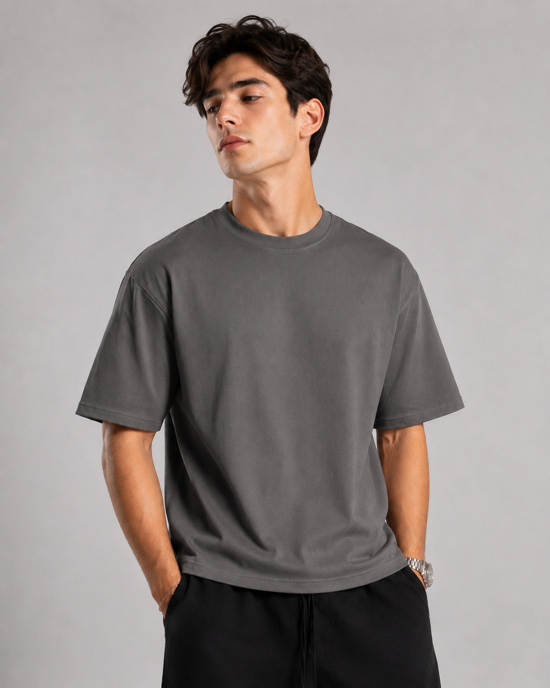Boxy fit T-shirt grey