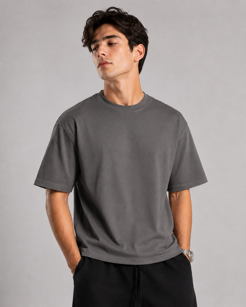 Boxy fit T-shirt grey