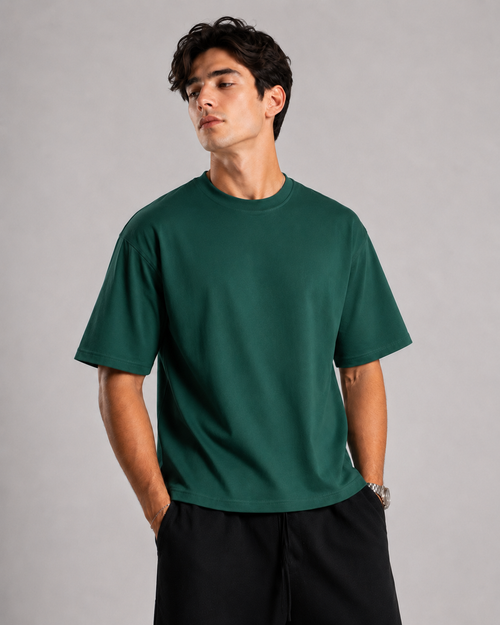 Boxy fit T-shirt pine green
