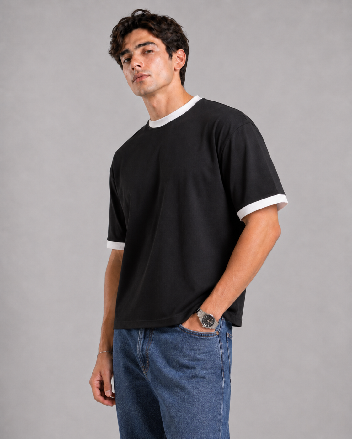 Ringer shirt black