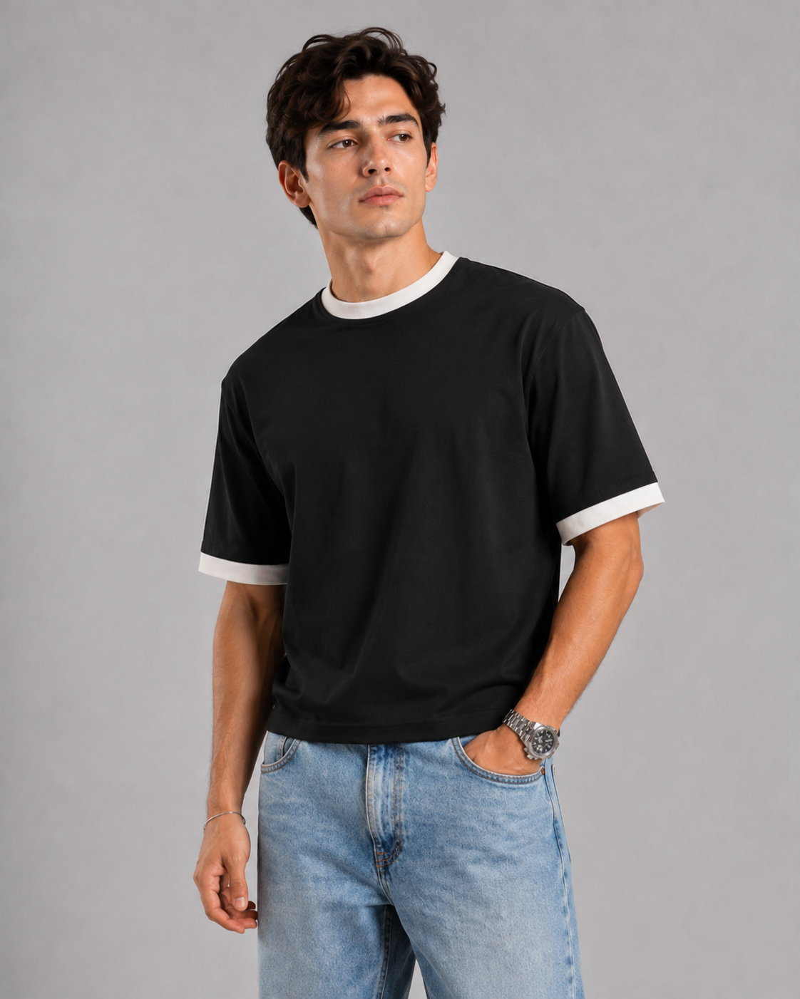 Ringer shirt black