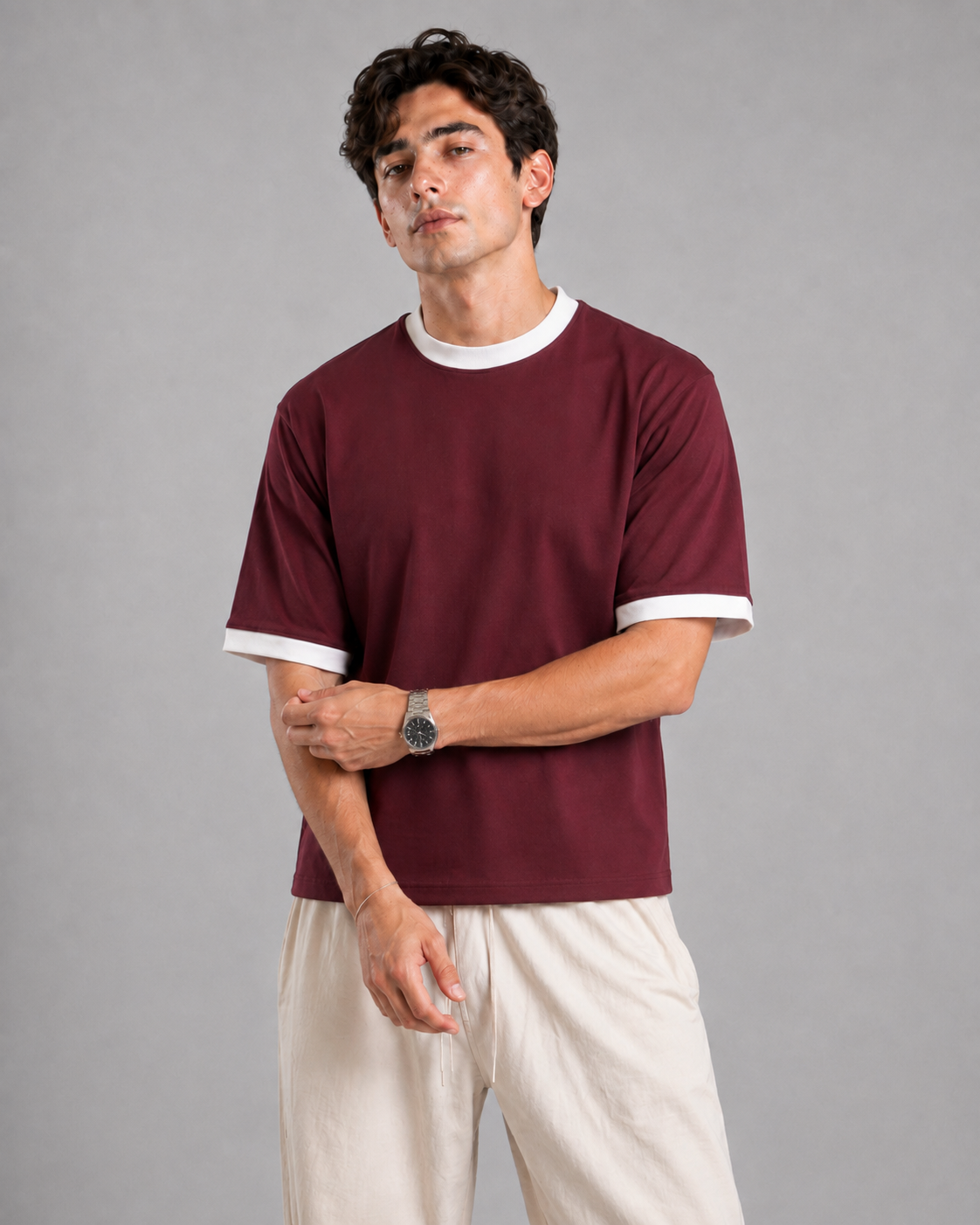 Ringer shirt maroon